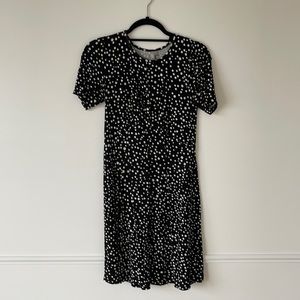 ASOS Black and white polka dot stretchy maternity dress size 4